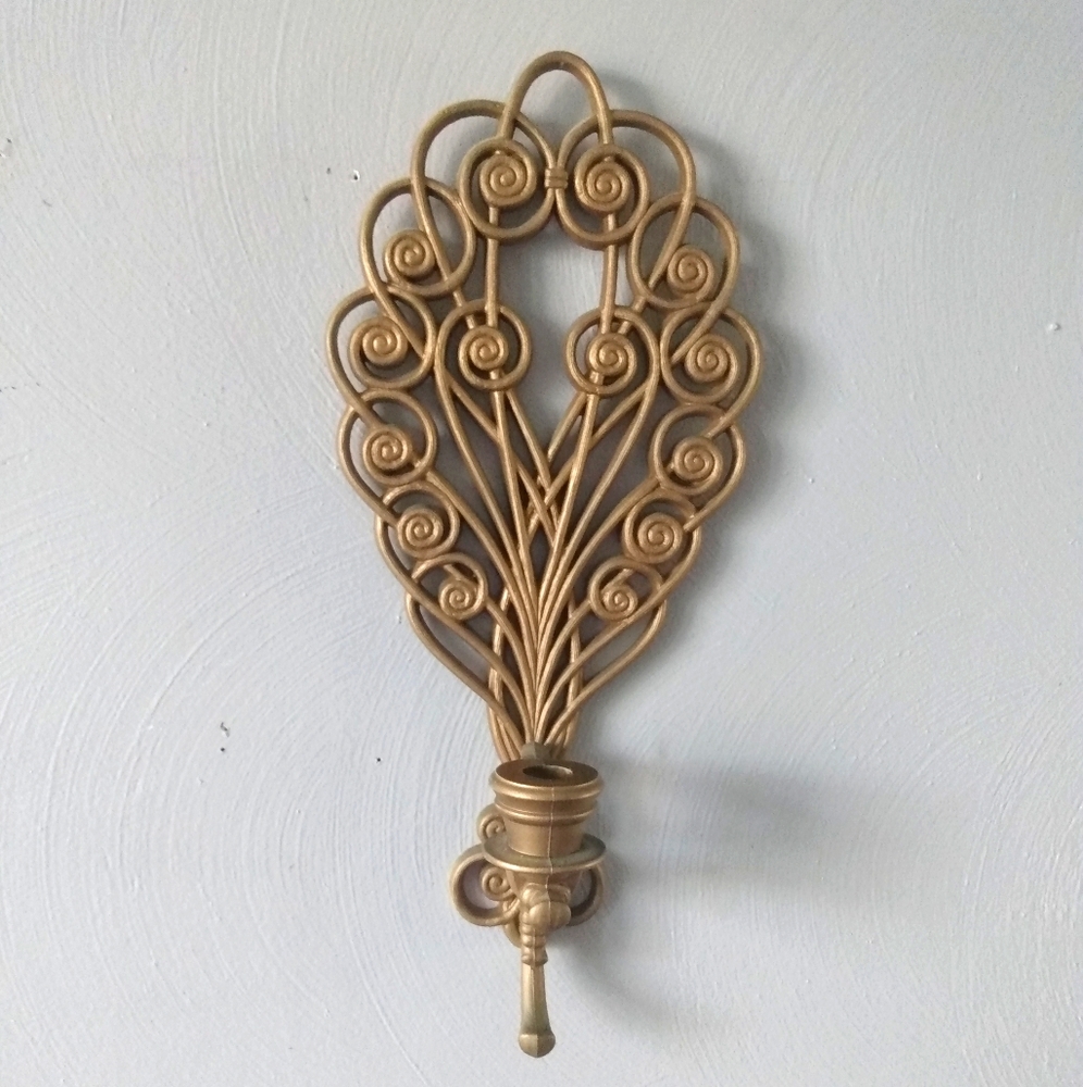 Burwood faux rattan wicker candleholder